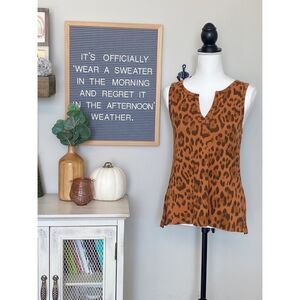 ***CLEARANCE***Peyton Jensen Orange and Brown Animal Print Tank Size XS